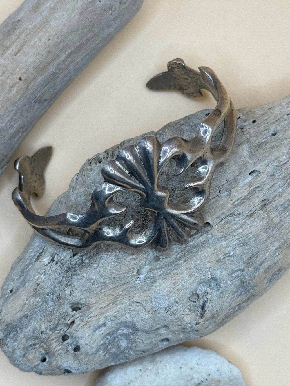 Earthsong Cuff — Heavy Sterling Silver Native Design